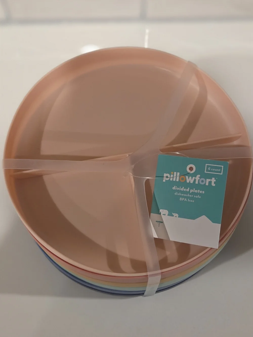 Pillowfort Divided Plates 6 Count Nwt